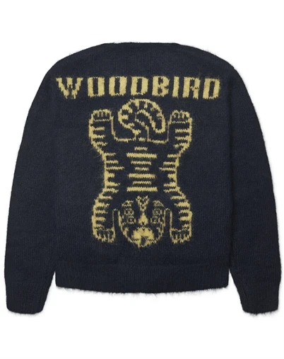 Woodbird - WBKoon Zip Tiger Cardigan - Navy